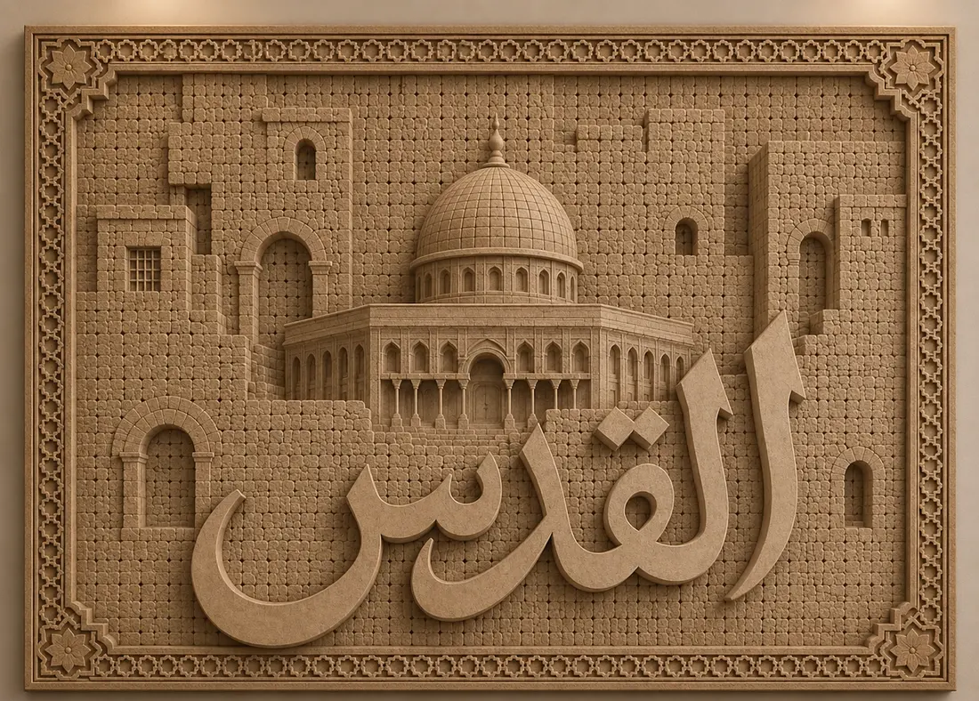لوحة القدس بعد إعادة تصميمها بالذكاء الاصطناعي
